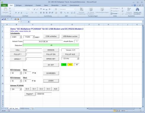 Testprogramm für I2C-Multiplexer PCA9544